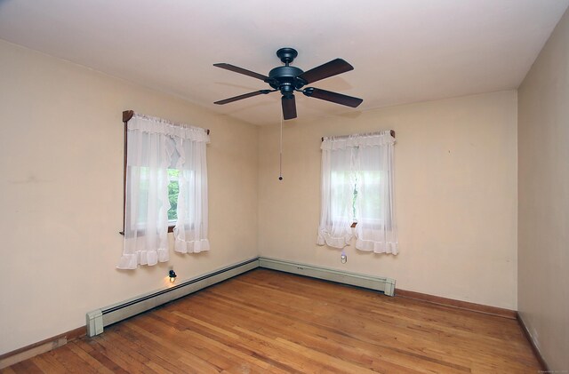 179 N Moodus Rd, East Haddam, CT 06469 - spare room with a ceiling fan, light wood finished floors, and baseboards