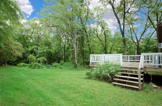 179 N Moodus Rd, East Haddam, CT 06469 - view of grassy yard with a deck