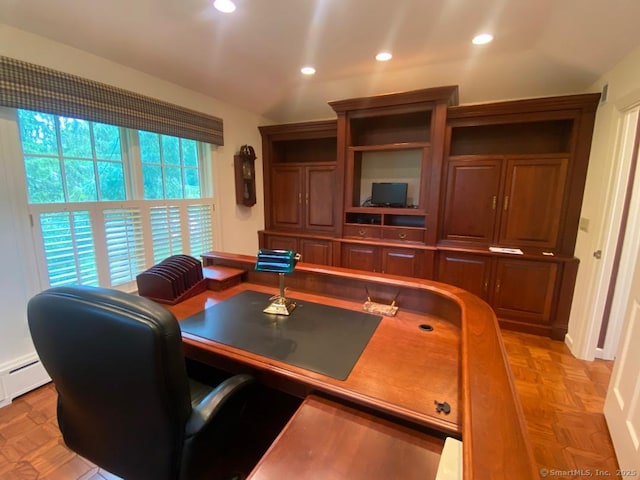 2 Tunxis Pl, Cheshire, CT 06410 - office area with a baseboard heating unit and recessed lighting