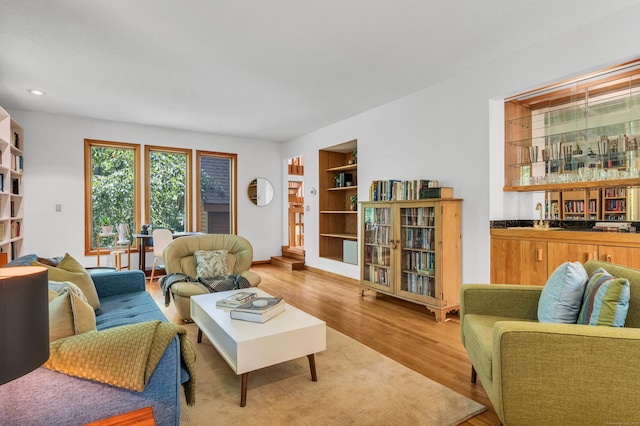 522 Peddlers Rd, Guilford, CT 06437 - living area with wood finished floors and recessed lighting