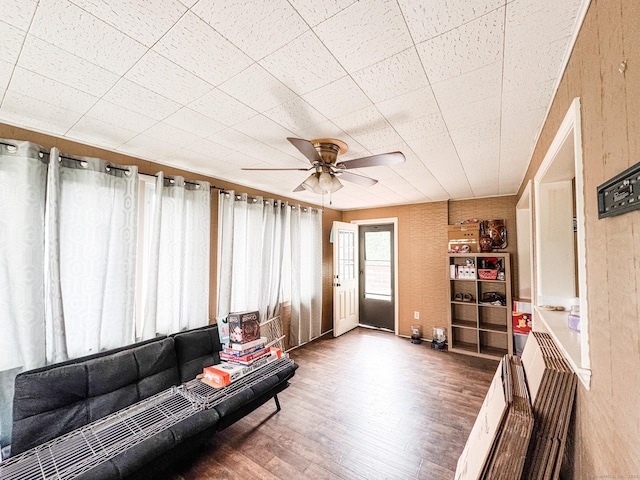 153 Prospect St, Plainfield, CT 06354 - living room with wood finished floors and a ceiling fan