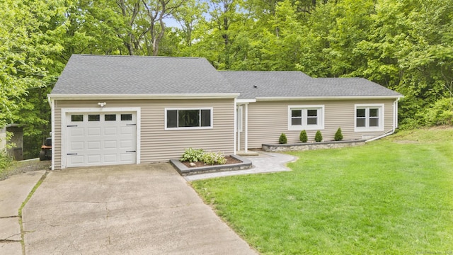 179 Carey Ave, Meriden, CT 06451 - view of front of home with driveway, a front yard, a garage, and roof with shingles