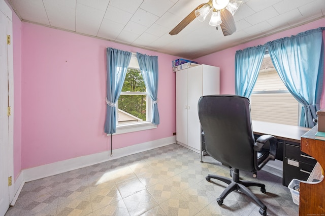 48 Burlington Ave, Bristol, CT 06010 - office space featuring ceiling fan and baseboards