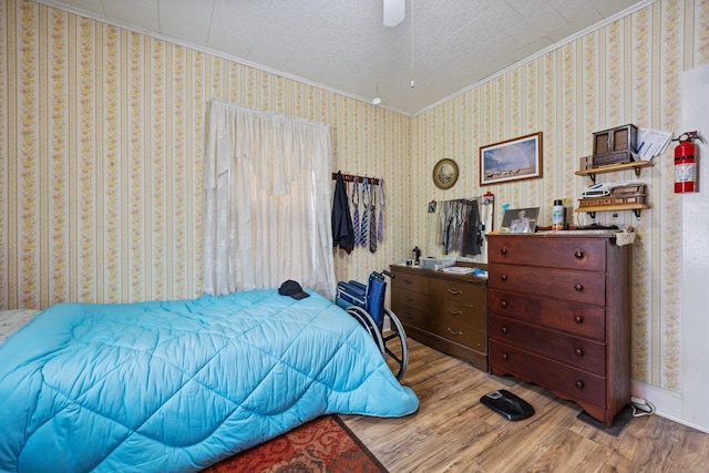 48 Burlington Ave, Bristol, CT 06010 - bedroom featuring crown molding, wood finished floors, and ceiling fan
