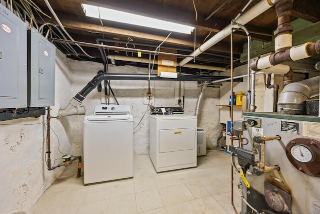 48 Burlington Ave, Bristol, CT 06010 - unfinished below grade area with independent washer and dryer, electric panel, and a heating unit