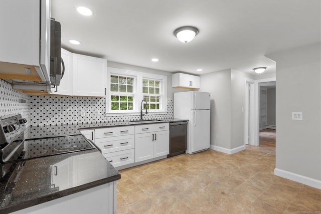 5 Brainerd Dr, Portland, CT 06480 - kitchen featuring a sink, dishwasher, freestanding refrigerator, stainless steel electric range oven, and tasteful backsplash