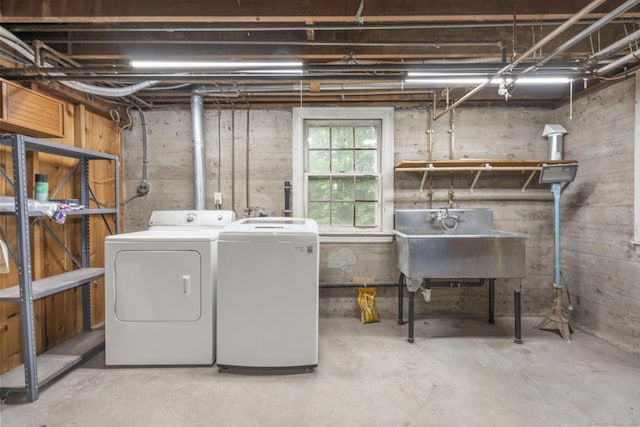 5 Brainerd Dr, Portland, CT 06480 - below grade area with separate washer and dryer and a sink