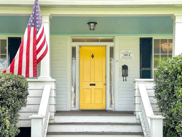 14 W Mystic Ave, Groton, CT 06355 - view of exterior entry with covered porch