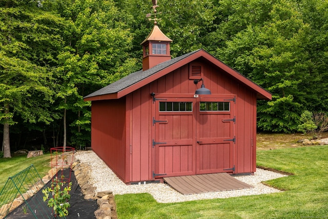 9 Tall Wood Dr, East Hampton, CT 06424 - view of shed featuring a view of trees