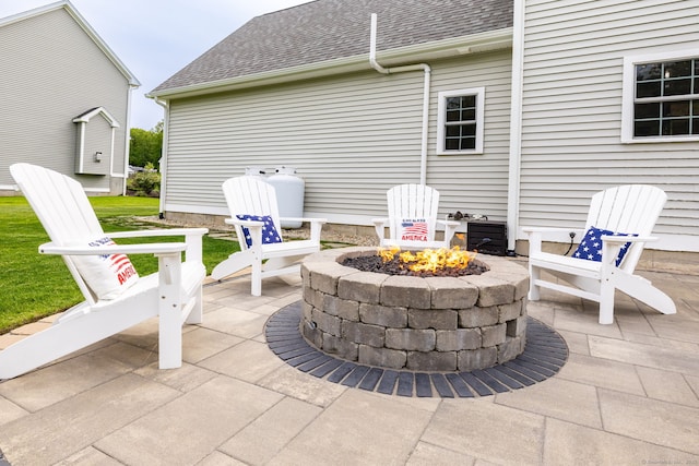 9 Tall Wood Dr, East Hampton, CT 06424 - view of patio / terrace with an outdoor fire pit