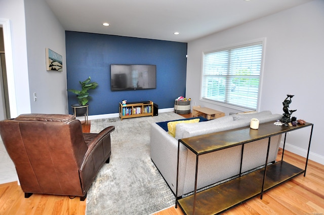 35 Ringgold St Unit 401, West Hartford, CT 06119 - living room with baseboards, recessed lighting, and wood finished floors
