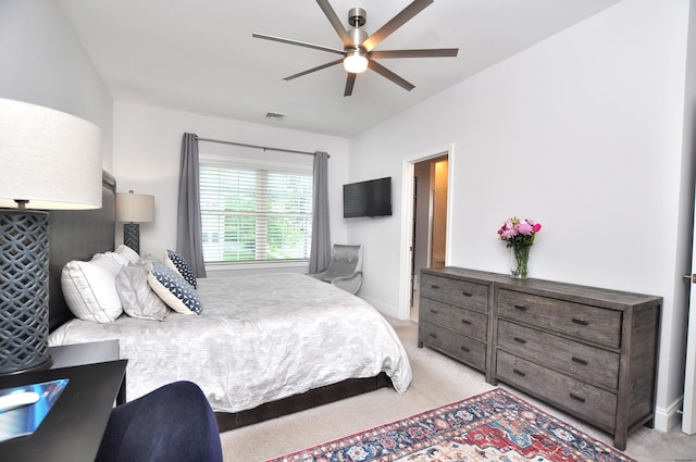 35 Ringgold St Unit 401, West Hartford, CT 06119 - bedroom with light carpet, baseboards, and ceiling fan