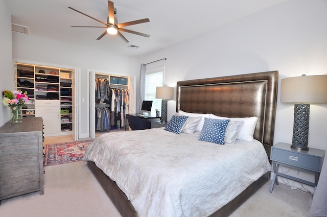 35 Ringgold St Unit 401, West Hartford, CT 06119 - carpeted bedroom with two closets and ceiling fan