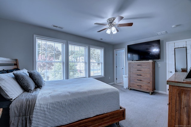 105 Scott St, Naugatuck, CT 06770 - bedroom with light carpet, baseboards, and a ceiling fan