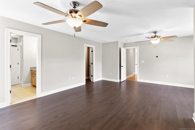 584 Meriden Ave Unit 1, Southington, CT 06489 - unfurnished living room with a ceiling fan, wood finished floors, and baseboards