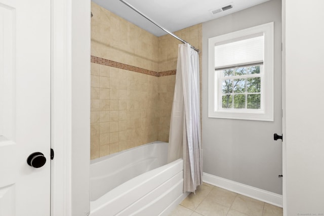 584 Meriden Ave Unit 1, Southington, CT 06489 - bathroom featuring shower / bath combo, tile patterned floors, and baseboards