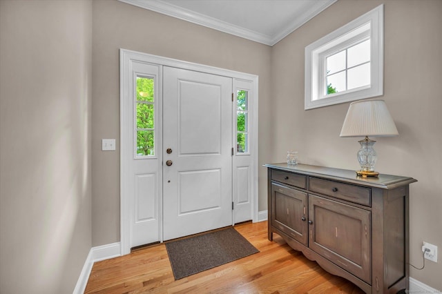 6 Mill Pond Ln Unit A, Simsbury, CT 06070 - foyer with ornamental molding, light wood-style flooring, and baseboards