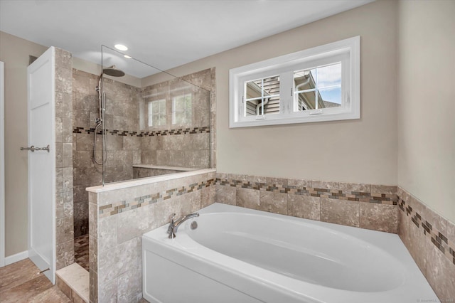6 Mill Pond Ln Unit A, Simsbury, CT 06070 - bathroom with a garden tub and a walk in shower
