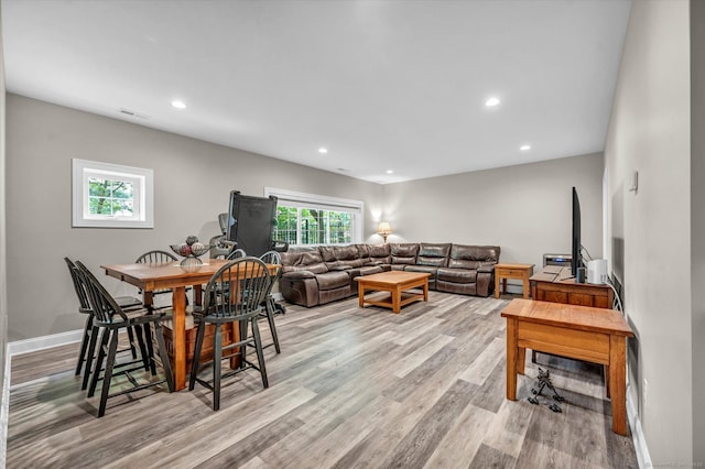 6 Mill Pond Ln Unit A, Simsbury, CT 06070 - living area with light wood finished floors, recessed lighting, and baseboards