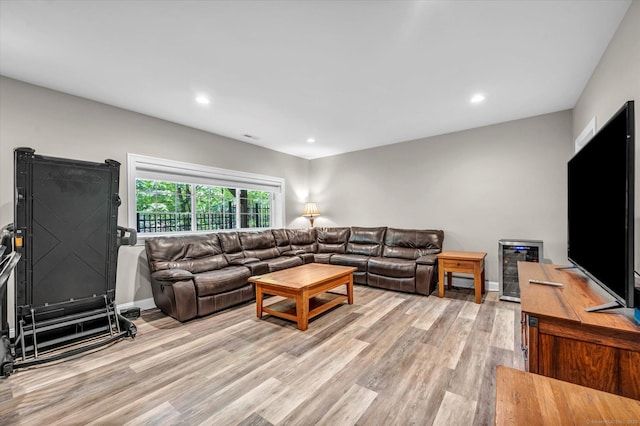 6 Mill Pond Ln Unit A, Simsbury, CT 06070 - living area featuring light wood-type flooring, recessed lighting, and baseboards