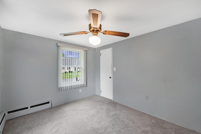 40 W View Dr, Enfield, CT 06082 - unfurnished room featuring a baseboard radiator, carpet, and a ceiling fan