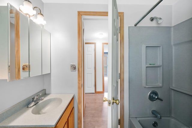 40 W View Dr, Enfield, CT 06082 - full bath with vanity, shower / tub combination, and wood finished floors