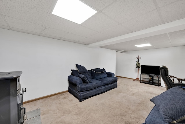 40 W View Dr, Enfield, CT 06082 - home office featuring carpet, a paneled ceiling, and baseboards