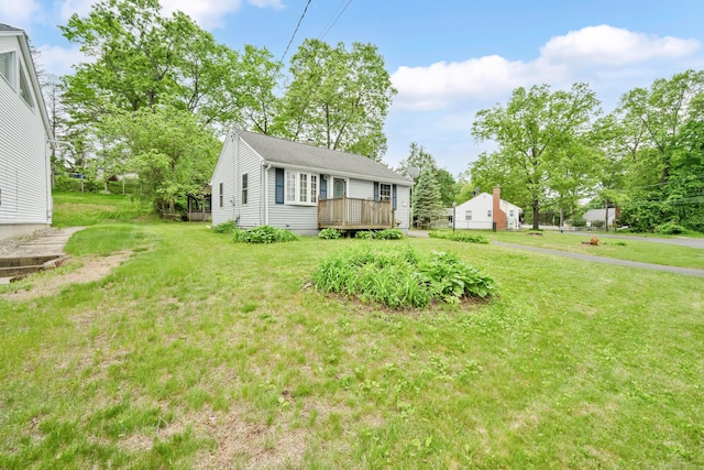 40 W View Dr, Enfield, CT 06082 - view of front of property featuring a wooden deck and a front lawn