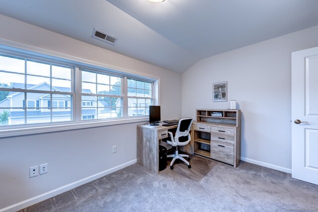 2 Linden Ct, Southington, CT 06489 - office area featuring vaulted ceiling, carpet, and baseboards