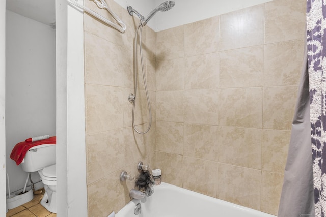 171 Frank St, New Haven, CT 06519 - bathroom with toilet, shower / tub combo with curtain, and tile patterned floors