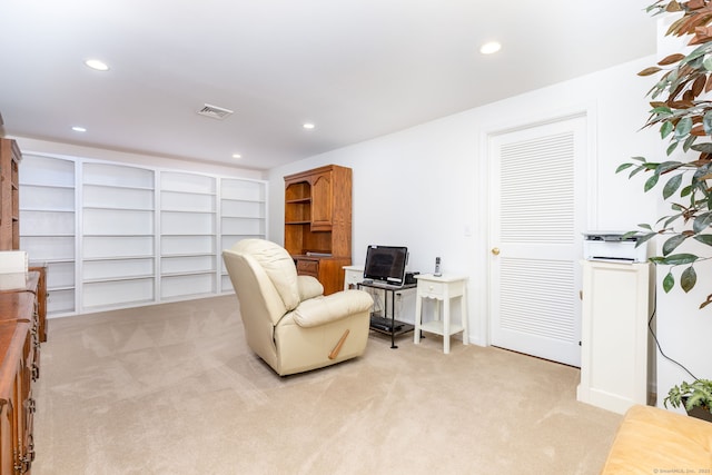 17 Saint George Pl Unit 17, Newtown, CT 06482 - living area featuring light colored carpet, recessed lighting, and built in features