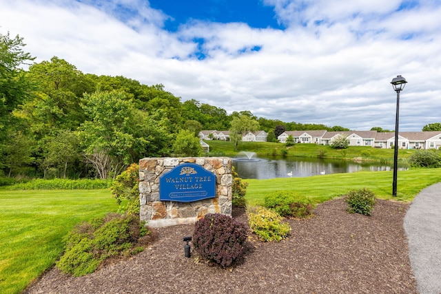 17 Saint George Pl Unit 17, Newtown, CT 06482 - community / neighborhood sign with a yard, a water view, and a residential view