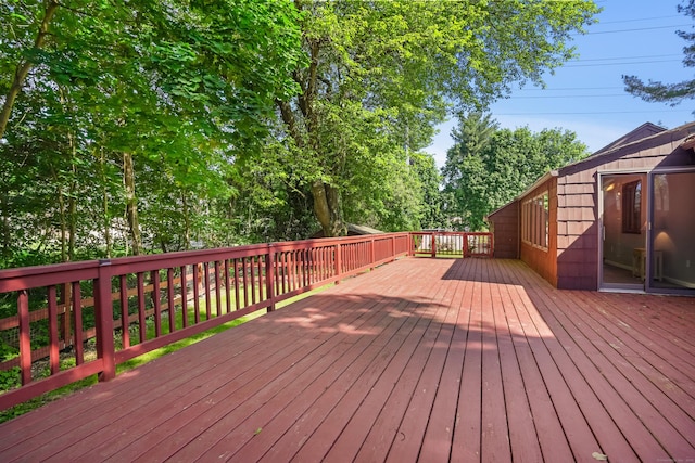 1975 Huntington Rd, Stratford, CT 06614 - deck with view of wooded area