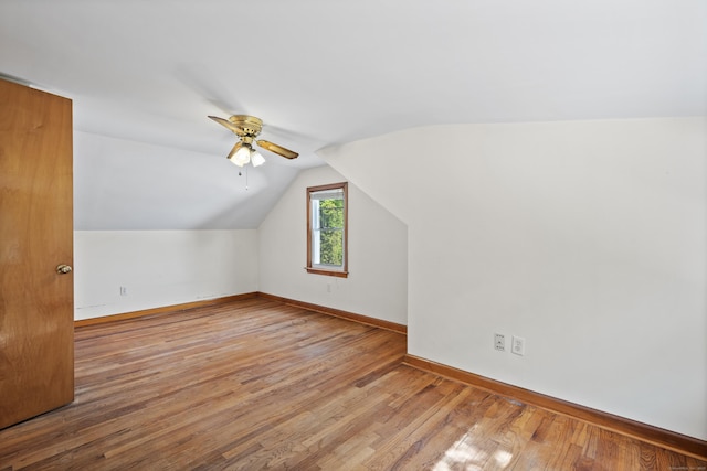 41 Beaver Brook Rd, Danbury, CT 06810 - additional living space featuring baseboards, wood finished floors, lofted ceiling, and a ceiling fan