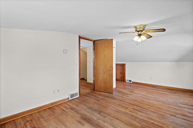 41 Beaver Brook Rd, Danbury, CT 06810 - additional living space with ceiling fan, light wood-style floors, baseboards, and vaulted ceiling
