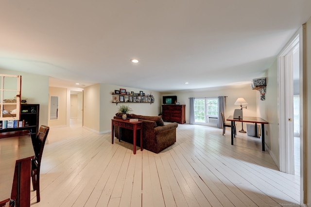96 Middle Haddam Rd, East Hampton, CT 06456 - living area featuring light wood-style flooring, recessed lighting, and baseboards