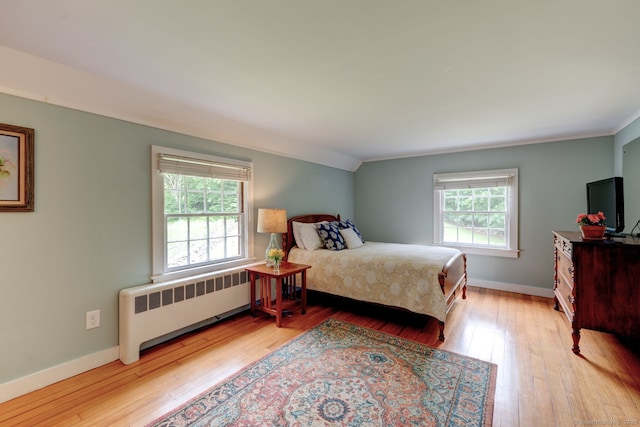 96 Middle Haddam Rd, East Hampton, CT 06456 - bedroom featuring radiator, light wood finished floors, ornamental molding, and baseboards
