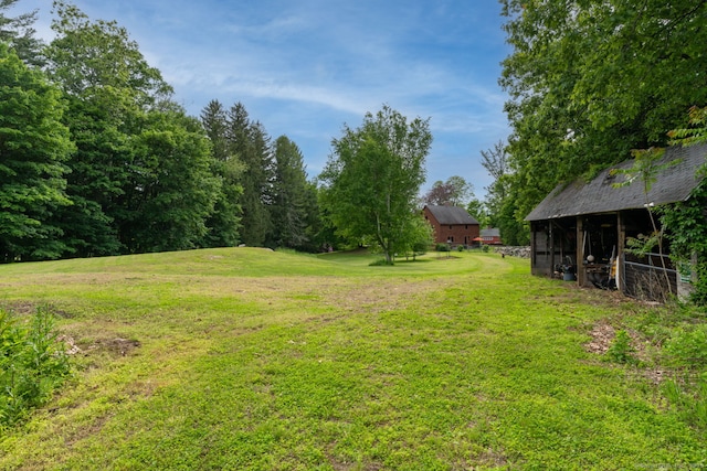 96 Middle Haddam Rd, East Hampton, CT 06456 - view of green lawn with an outbuilding