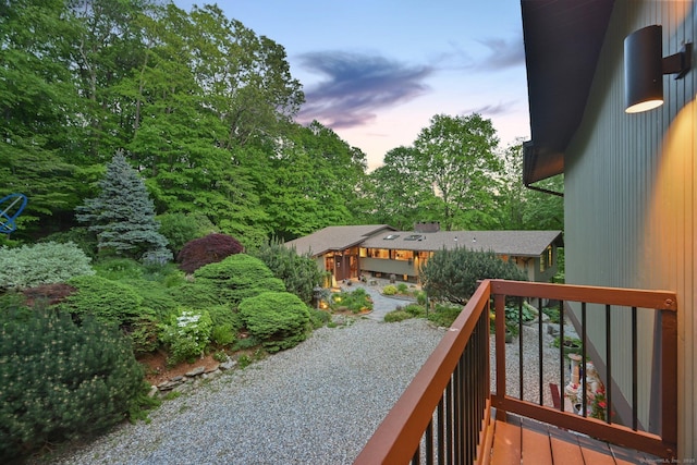 25 Ketcham Rd, Ridgefield, CT 06877 - view of balcony at dusk