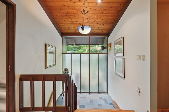 25 Ketcham Rd, Ridgefield, CT 06877 - entrance foyer featuring wooden ceiling, baseboards, and lofted ceiling
