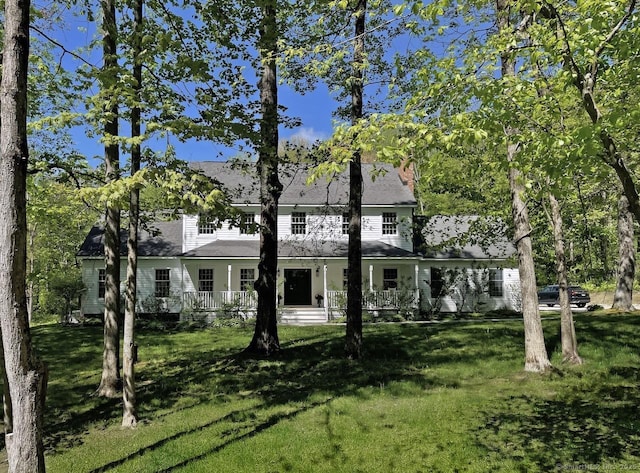 200 Sharon Mountain Rd, Sharon, CT 06069 - view of front facade featuring a front lawn and a chimney