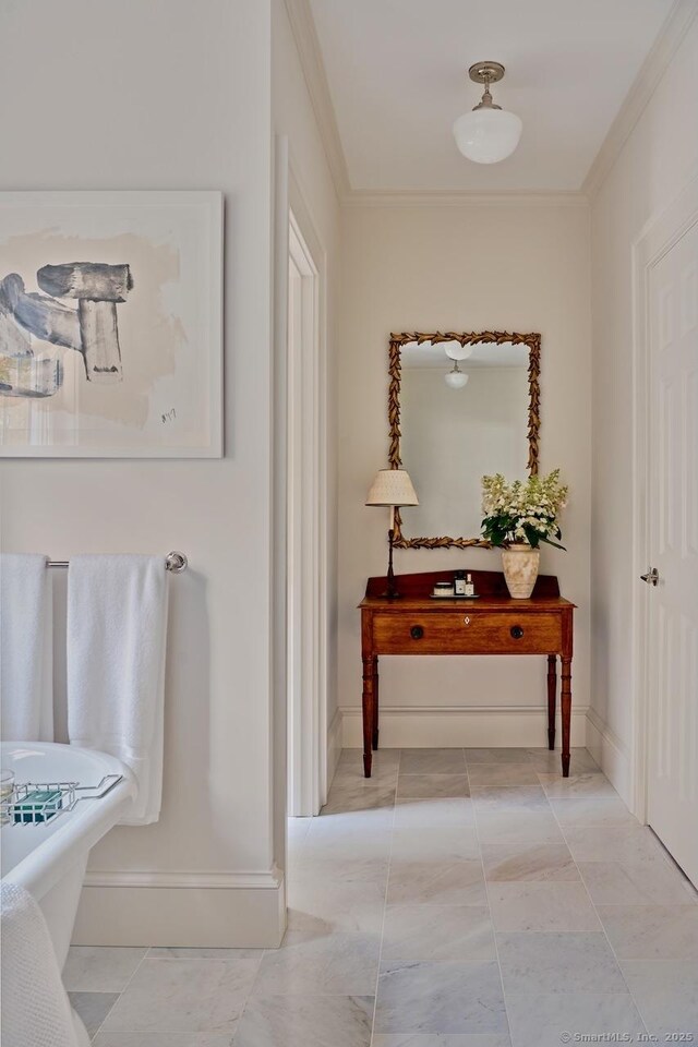 200 Sharon Mountain Rd, Sharon, CT 06069 - corridor with baseboards and ornamental molding