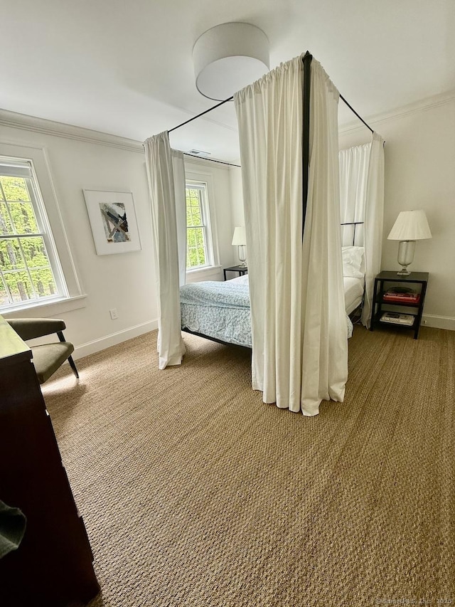 200 Sharon Mountain Rd, Sharon, CT 06069 - carpeted bedroom featuring ornamental molding and baseboards