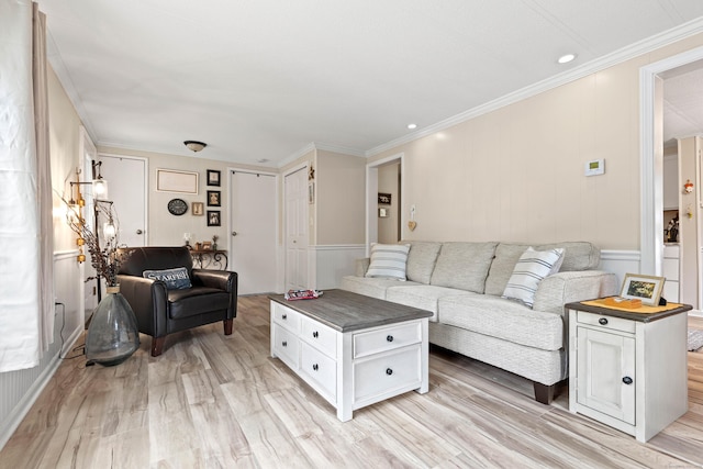 24 Boulder Trl, Killingworth, CT 06419 - living area featuring light wood-type flooring, crown molding, and a decorative wall