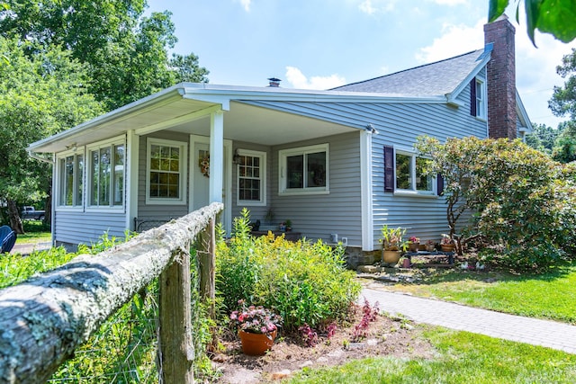 156 Ballamahack Rd, Windham, CT 06280 - view of front facade with a chimney and roof with shingles