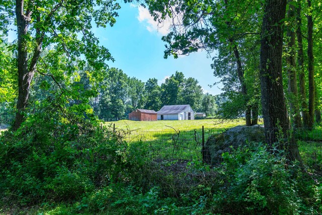156 Ballamahack Rd, Windham, CT 06280 - view of yard with an outbuilding and a wooded view
