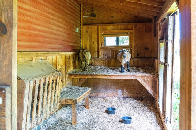 156 Ballamahack Rd, Windham, CT 06280 - misc room featuring vaulted ceiling and wood walls