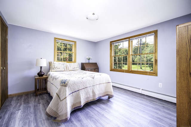 156 Ballamahack Rd, Windham, CT 06280 - bedroom with a baseboard radiator and wood finished floors