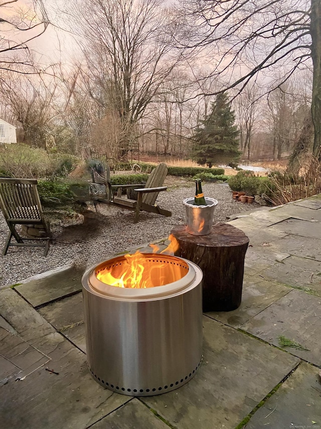 118 Sanfordtown Rd, Redding, CT 06896 - view of patio featuring an outdoor fire pit