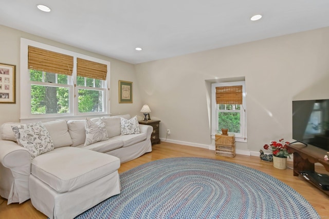 11 Ledgewood Rd, Redding, CT 06896 - living room with wood finished floors, recessed lighting, and baseboards